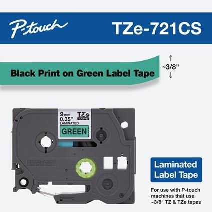 BROTHER INTL (LABELS) TZE721CS label-making tape Black on green TZe