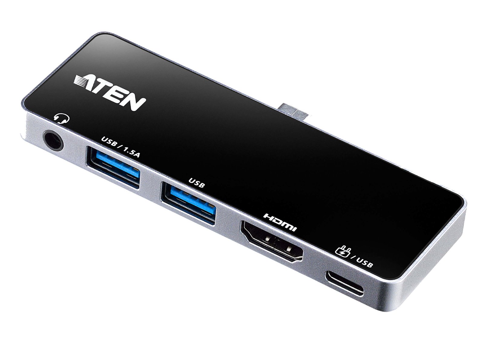 ATEN TECHNOLOGIES UH3238 laptop dock/port replicator Docking USB 3.2 Gen 1 (3.1 Type-C Black, Silver