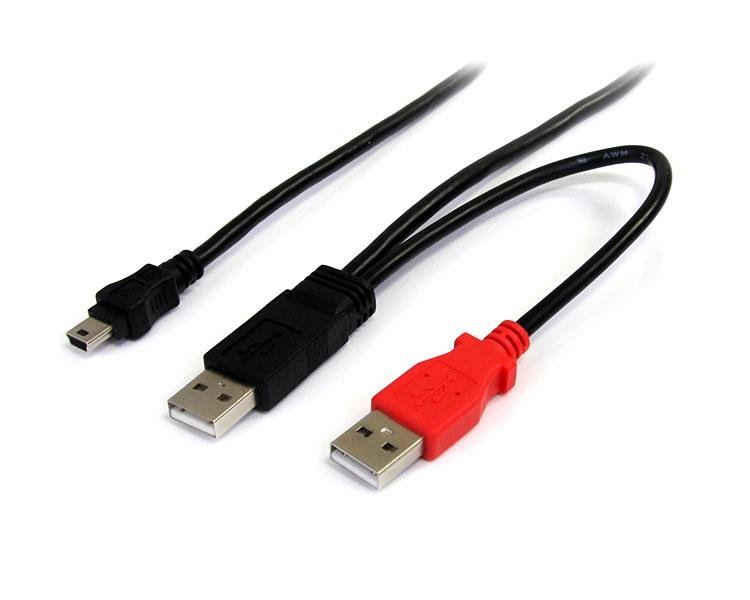 StarTech.com 6 ft USB Y Cable for External Hard Drive - A to mini B USB2HABMY6