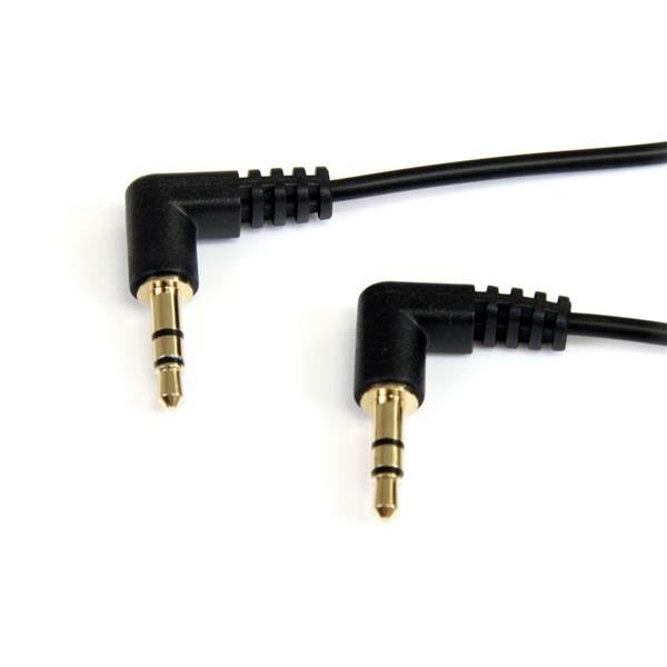 StarTech.com 1 ft Slim 3.5mm Right Angle Stereo Audio Cable - M/M MU1MMS2RA