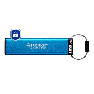 KINGSTON TECHNOLOGY FLASH IronKey 128GB USB-C Keypad 200C, FIPS 140-3 Lvl 3 AES-256 IKKP200C/128GB
