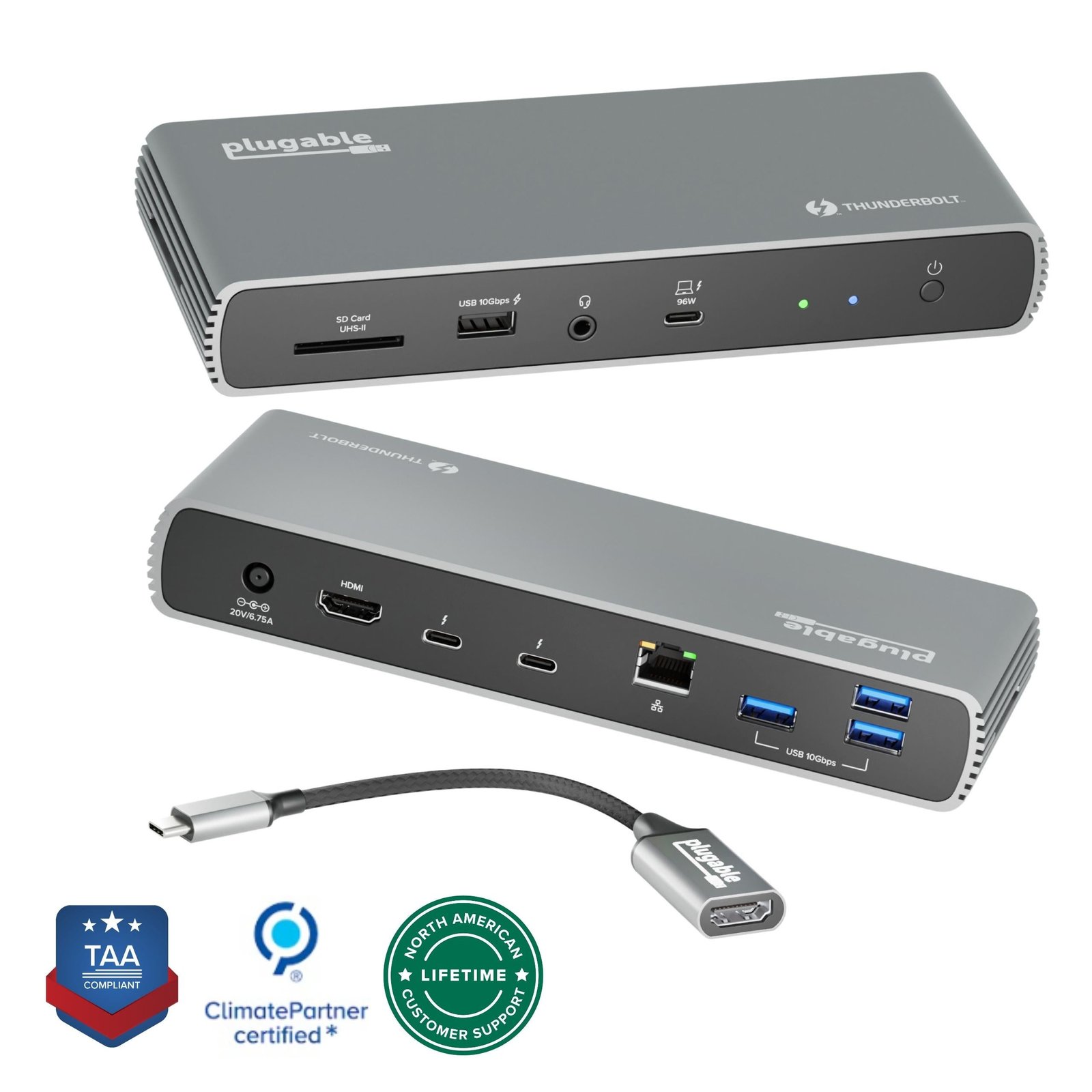 Plugable Technologies Thunderbolt 4 & USB4 HDMI Docking Station with 96W Charging TBT4-UDX1
