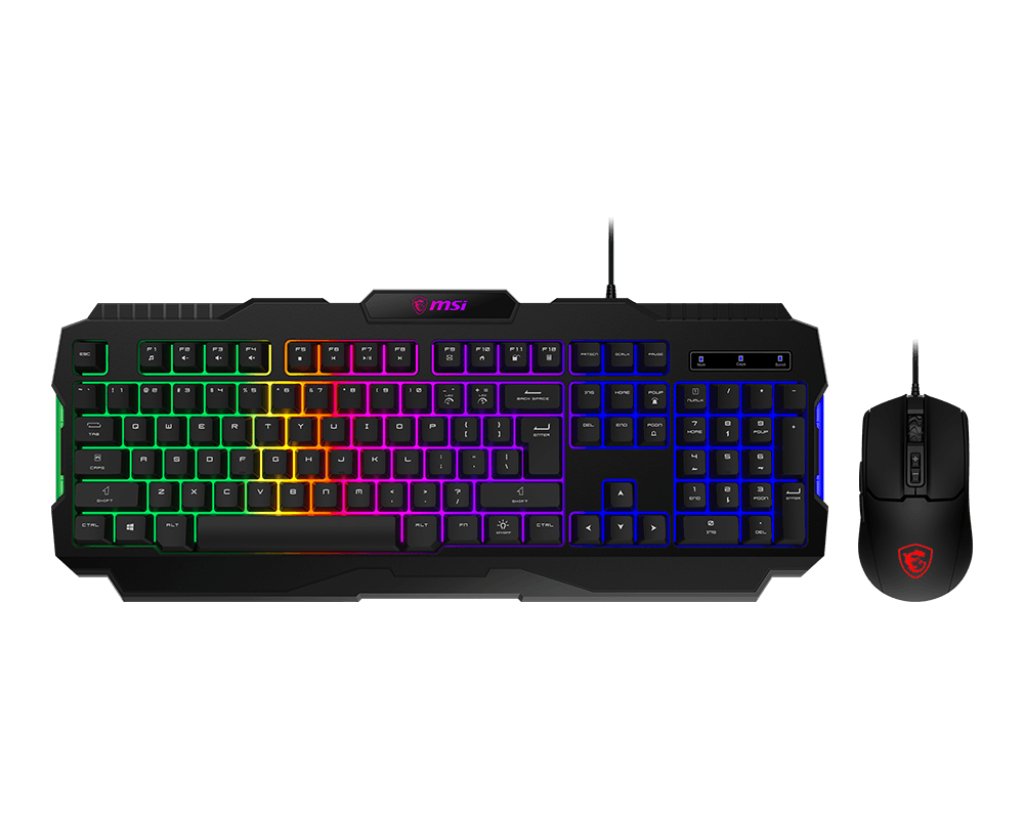 MSI - COMPONENTS FORGE GK100 COMBO keyboard Mouse included Gaming USB QWERTY US English Black FORGEGK100C