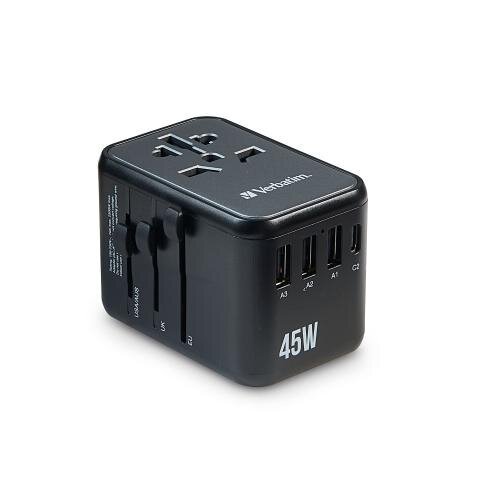 VERBATIM CORPORATION 32123 mobile device charger Universal Black AC Fast charging Indoor