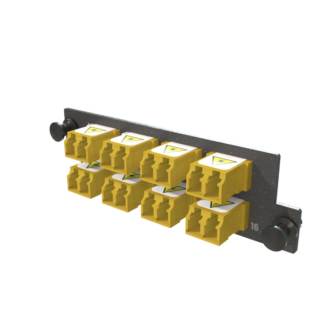 LEGRAND - DATA Infinium M4 HDFP Adapter Panel, 8 Keyed Front Non-Keyed Rear LC Duplex Adapters, 16 HDFP-LCD16YC-M