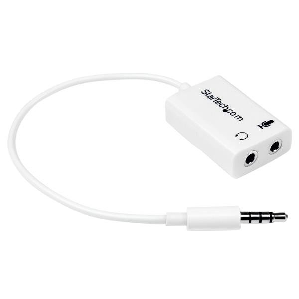 StarTech.com White headset adapter for headsets with separate headphone / microphone plugs - 3.5mm MUYHSMFFADW