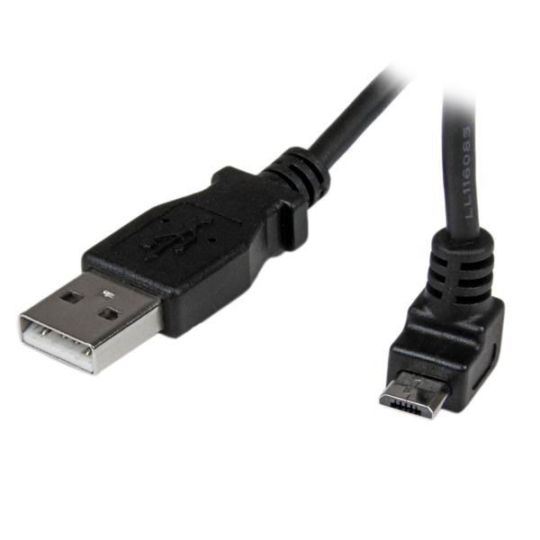 StarTech.com 2m Micro USB Cable - A to Up Angle B USBAUB2MU