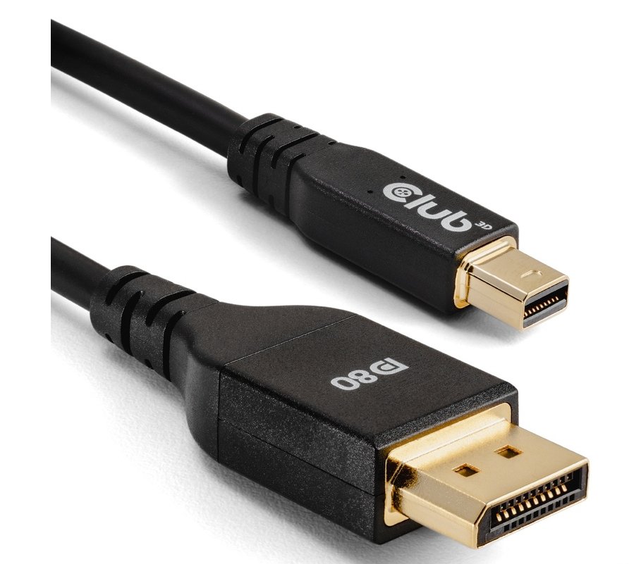 CLUB 3D CLUB3D Mini DisplayPort™ to Bi-Directional VESA DP80 Certified Cable M/M 1m/3.28ft CAC-1116
