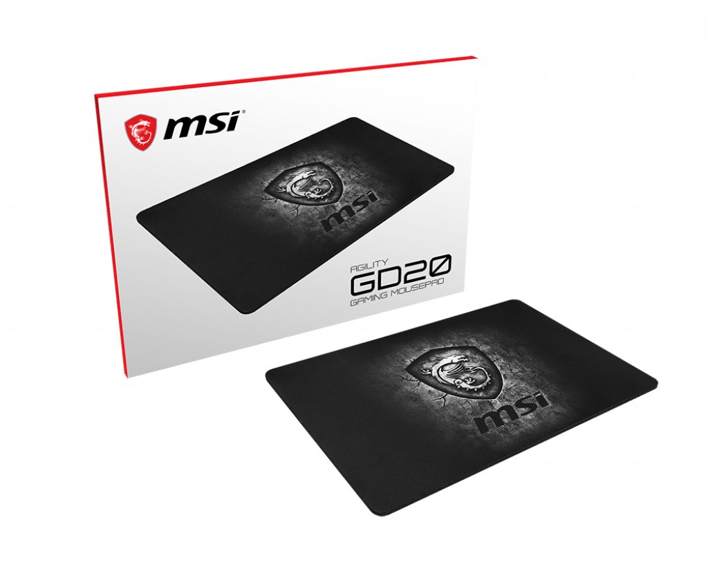 MSI - COMPONENTS AGILITY GD20 Pro Gaming Mousepad '320mm x 220mm, Gamer ultra-smooth textile AGILITYGD20