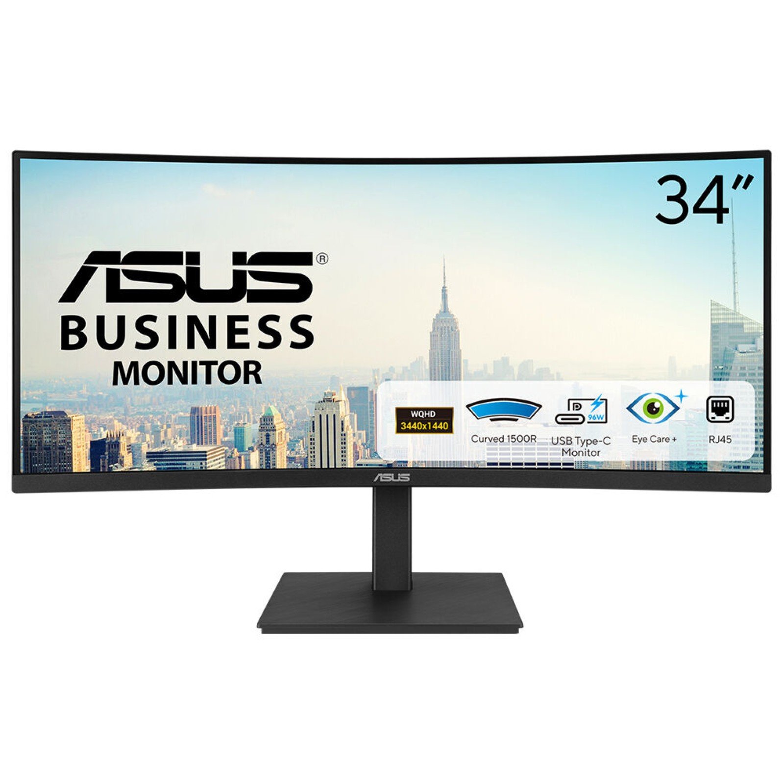 ASUS - DISPLAY VA34VCPSR computer monitor 86.4 cm (34") 3440 x 1440 pixels Wide Quad HD LCD Black