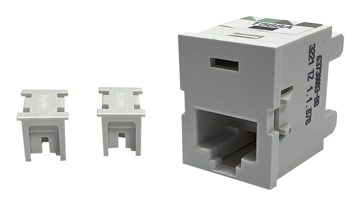 LEGRAND - DATA TracJack Category 3, T568A/B, 180 degrees, Cloud White 63730003-88
