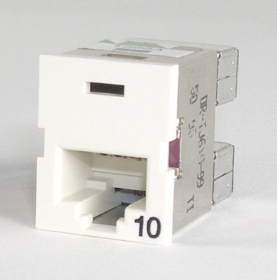 LEGRAND - DATA Clarity 10G TracJack, T568A/B, 180 degree, Wiremold Ivory TJ610-99