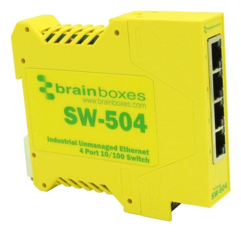 Brainboxes Industrial 4 Port 10/100 Ethernet Switch SW-504