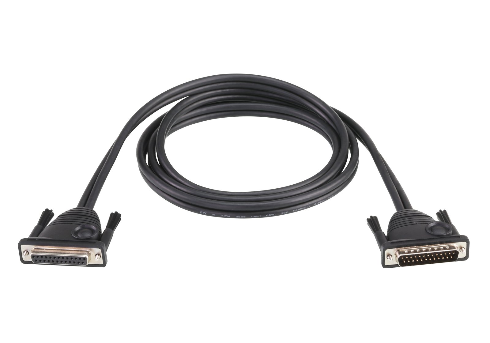 ATEN TECHNOLOGIES 2L2705 serial cable Black 4.8 m DB-25