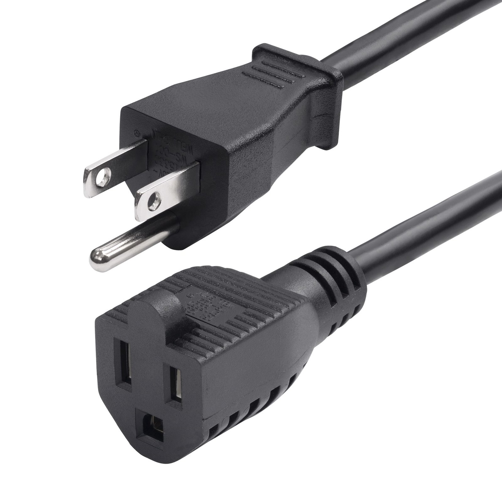 StarTech.com 10ft (3m) Power Extension Cord, NEMA 5-15P to 5-15R AC Cable, 10A 125V, 18AWG, Outlet 231A8A00POWERCO