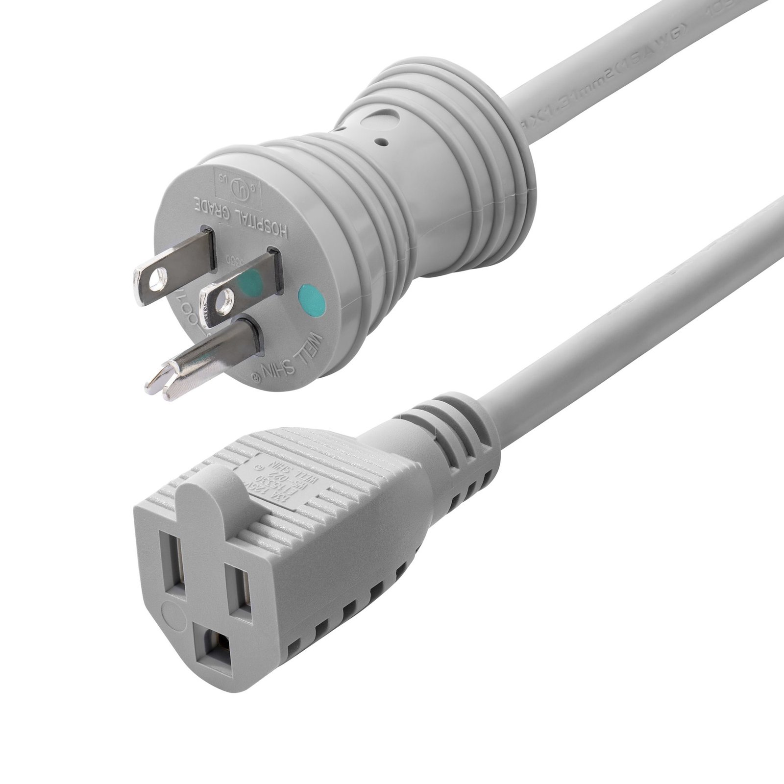 StarTech.com 6ft (1.8m) Hospital-Grade Extension Cord, Green Dot Medical Power Cable, NEMA 5-15P to 231B660HPOWERCO