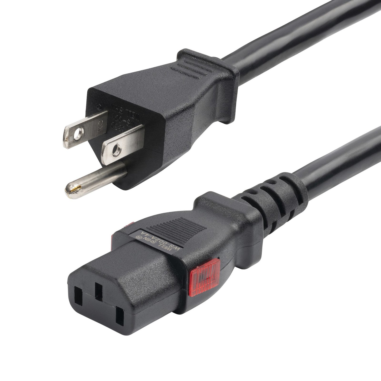 StarTech.com 12ft (3.6m) Heavy Duty Power Cord, NEMA 5-15P to Locking C13 AC Cable, 15A 125V, 27LC4B00POWERCO