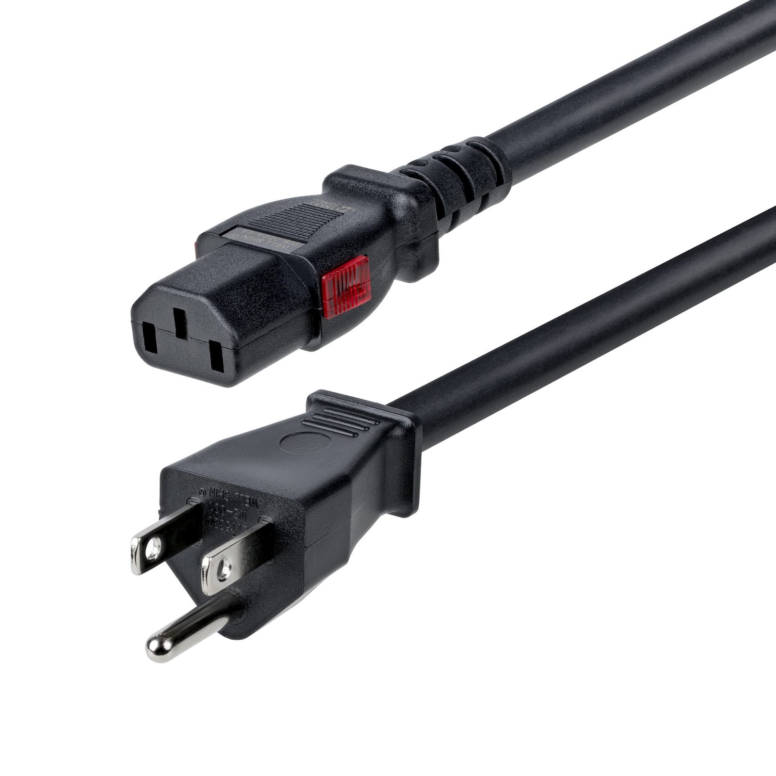 StarTech.com 3ft (91cm) Heavy Duty Power Cord, NEMA 5-15P to Locking C13 AC Cable, 125V 15A, 14AWG, 3FTLC15APOWERCO