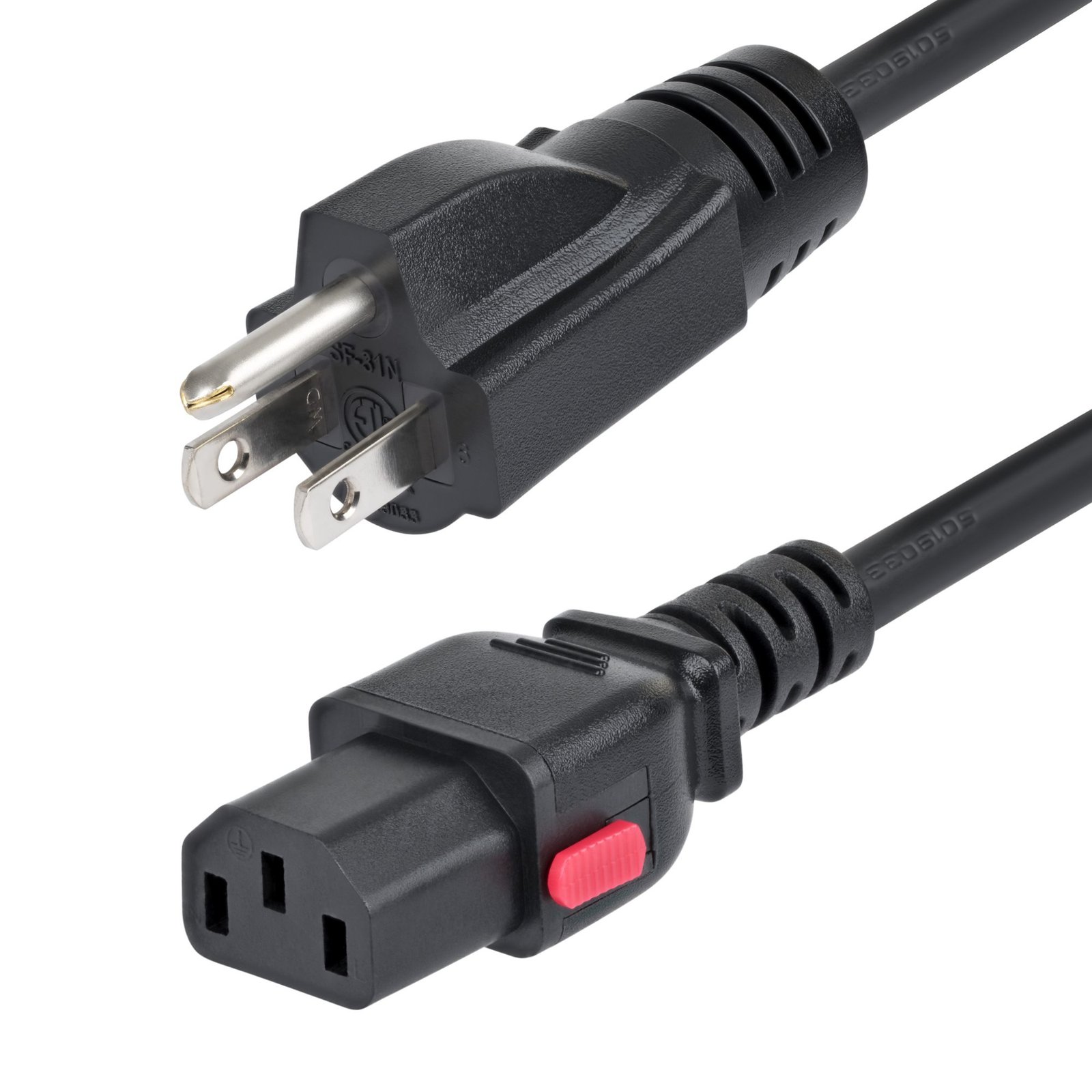 StarTech.com 6ft (1.8m) Computer Power Cord, NEMA 5-15P to Locking C13 AC Cable, 125V 10A, 18AWG, 6FTLC10APOWERCO