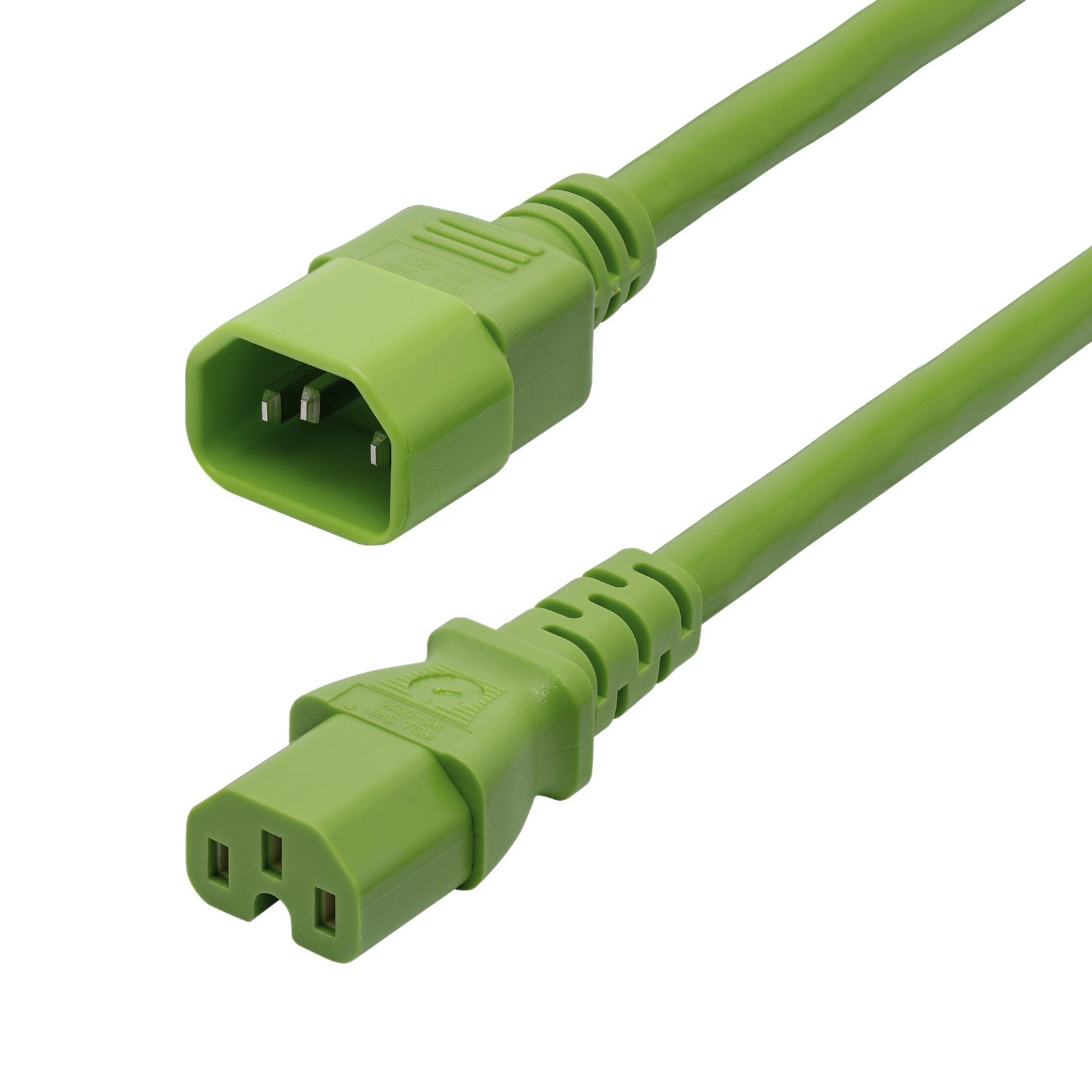 StarTech.com 6ft (1.8m) Heavy Duty PDU Power Cord, C14 to C15, 15A 250V, 14AWG, Green Cable, Gauge 89154606POWERCO