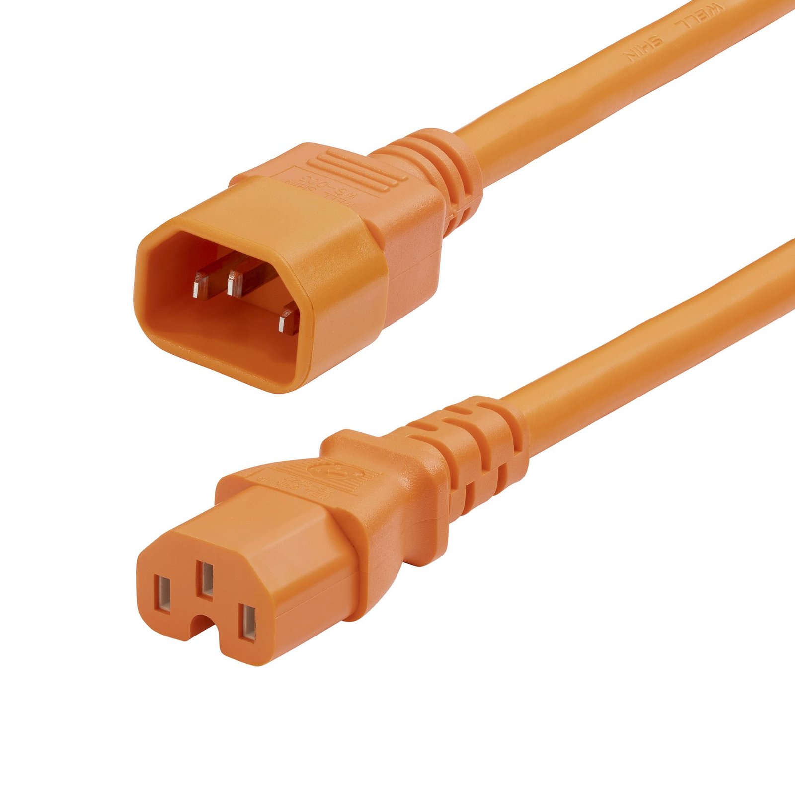 StarTech.com 6ft (1.8m) Heavy Duty PDU Power Cord, C14 to C15, 15A 250V, 14AWG, Orange Cable, Gauge 8915460QPOWERCO