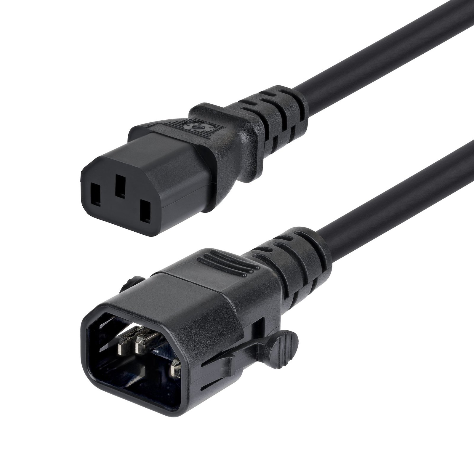 StarTech.com 10ft (3m) Power Extension Cord, Locking C14 to C13, PDU 10A 250V, 18AWG, AC Cable TAA C14LC1318G10A10