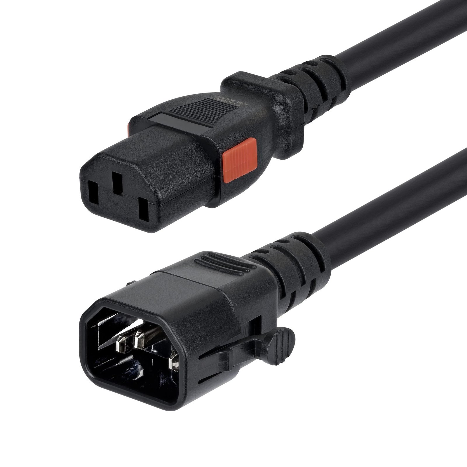 StarTech.com 6ft (1.8m) Heavy Duty Power Extension Cord, Locking C14 to C13, PDU 15A 250V, 14AWG, C14LC13L14G15AB