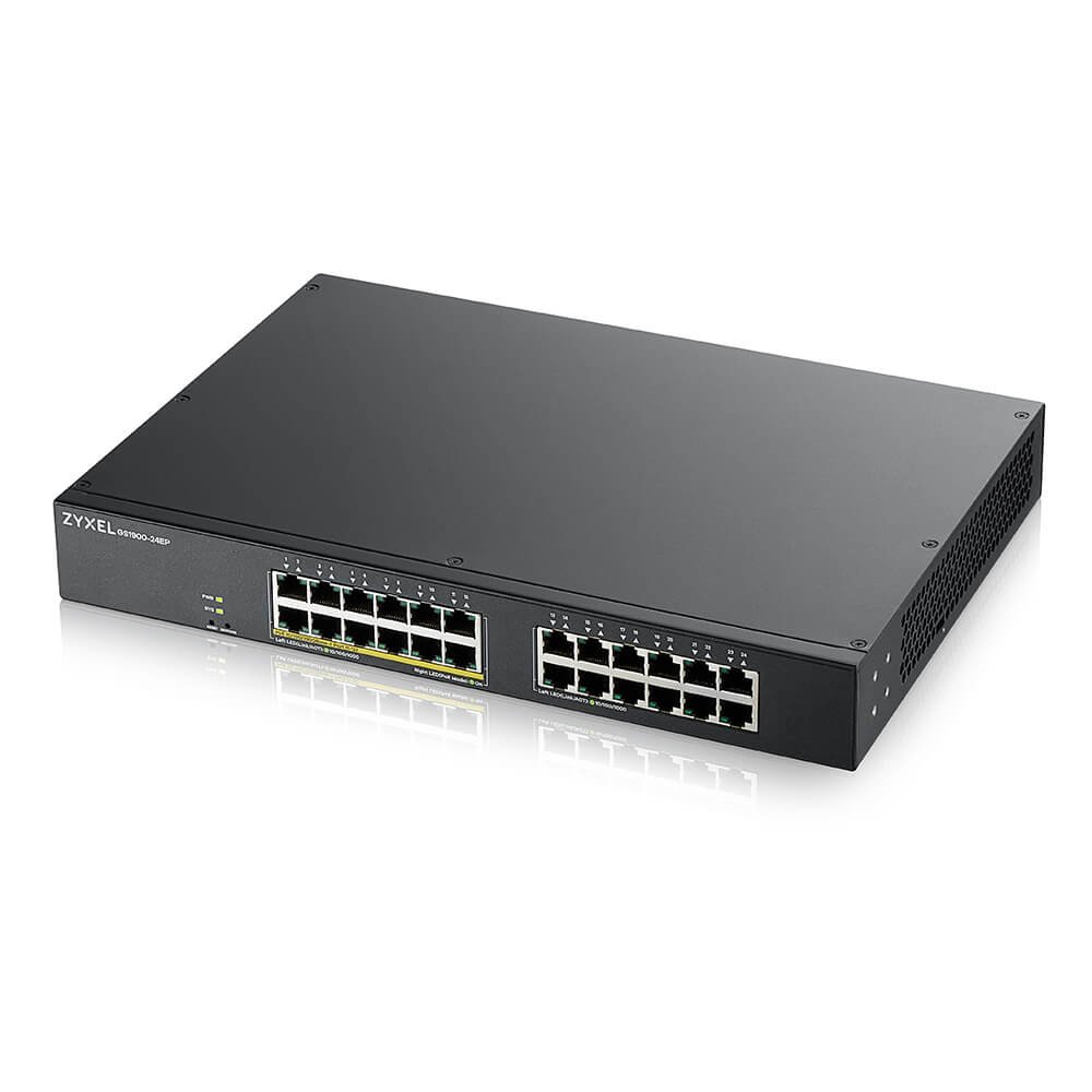 ZyXEL Communications GS1900-24EP Managed L2 Gigabit Ethernet (10/100/1000) Power over (PoE) Black GS190024EP