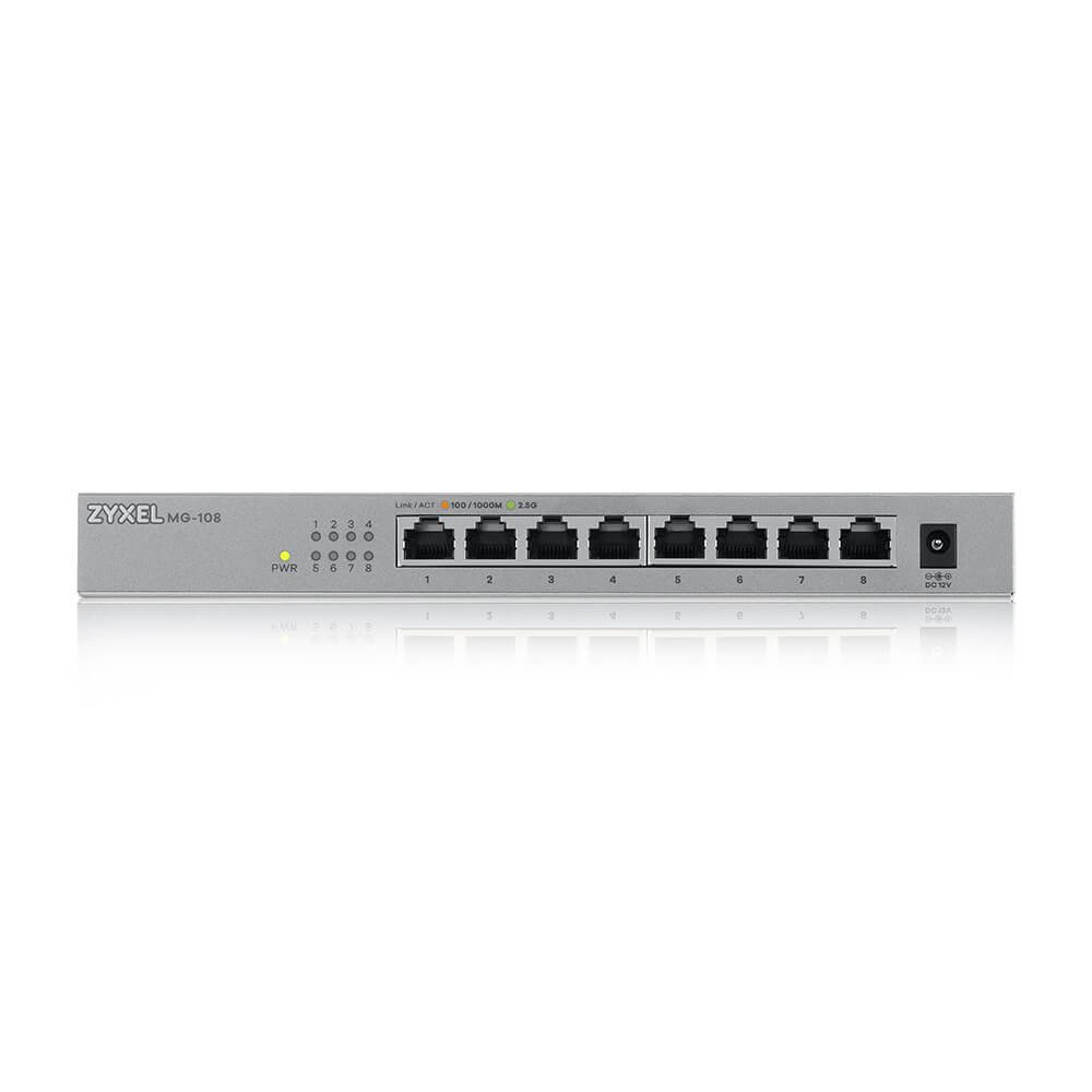 ZyXEL Communications MG-108 Unmanaged 2.5G Ethernet (100/1000/2500) Steel MG108