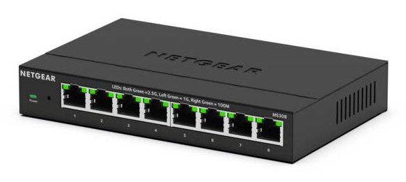 NETGEAR MS308 Unmanaged 2.5G Ethernet (100/1000/2500) Black MS308100NAS