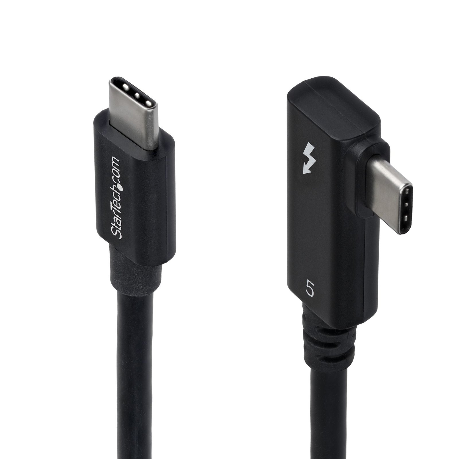 StarTech.com 2.6ft (80cm) Right Angle Thunderbolt 5 Cable, 80Gbps/Up to 120Gbps, 240W PD, 8K 60Hz, TBLT5MM80CM240R