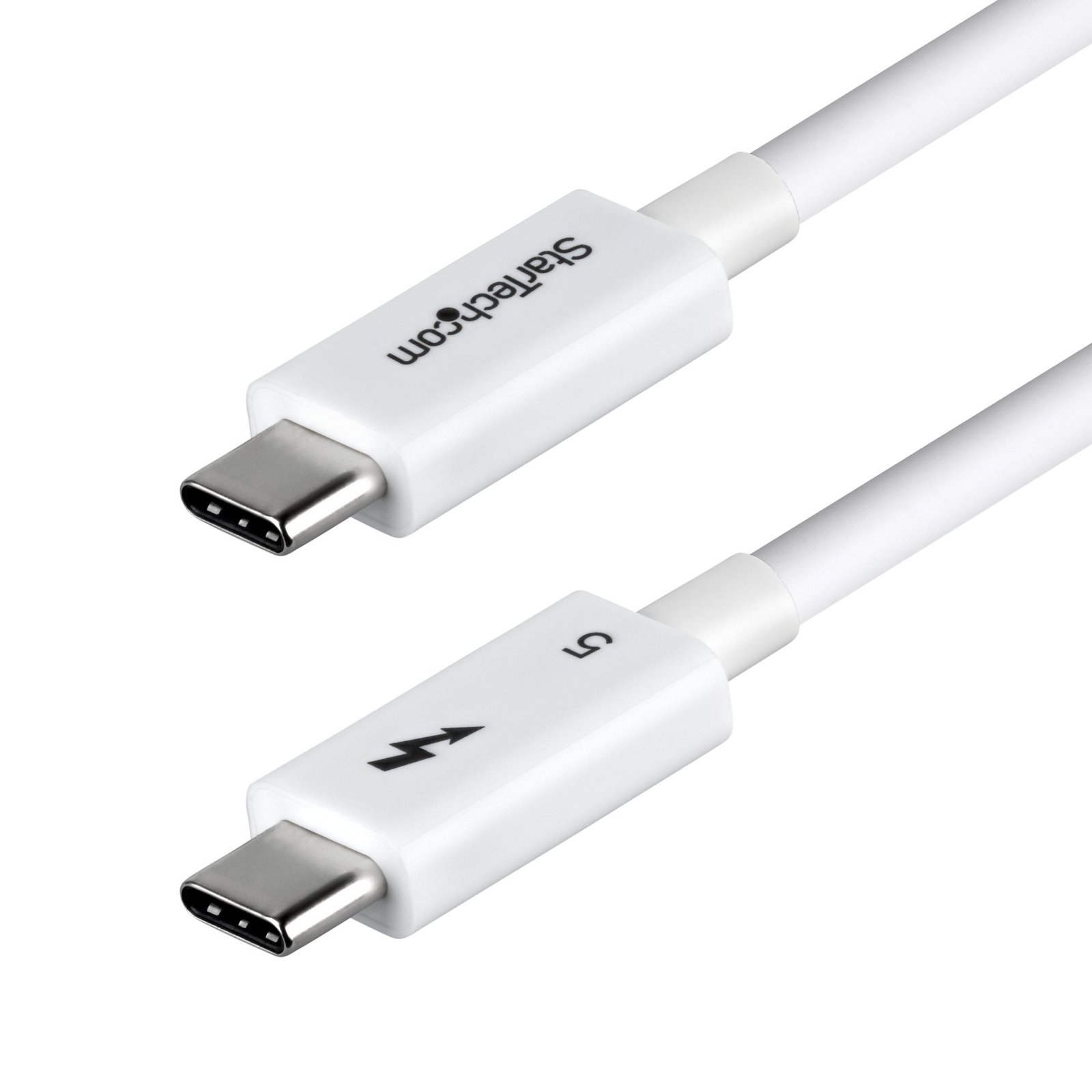 StarTech.com 2.6ft (80cm) Thunderbolt 5 Cable, 80Gbps/Up to 120Gbps, 240W PD, 8K 60Hz, Certified TBLT5MM80CM24WH