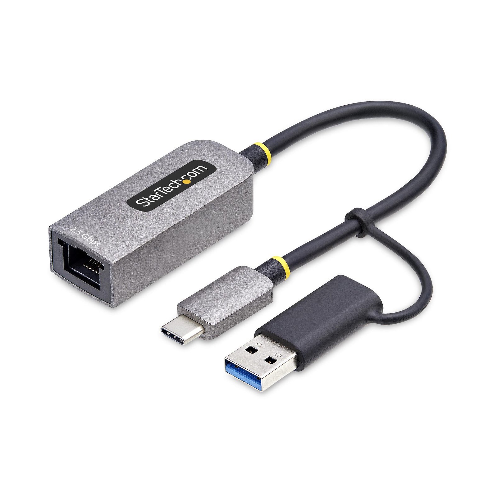 StarTech.com 2.5GbE USB-C to Ethernet Adapter with USB-A Converter, NBASE-T NIC, USB 3.0 Type-C U2GAUSBCETHERNE