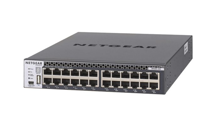 NETGEAR XSM4324CS Managed L3 10G Ethernet (100/1000/10000) 1U Black XSM4324CS100NES